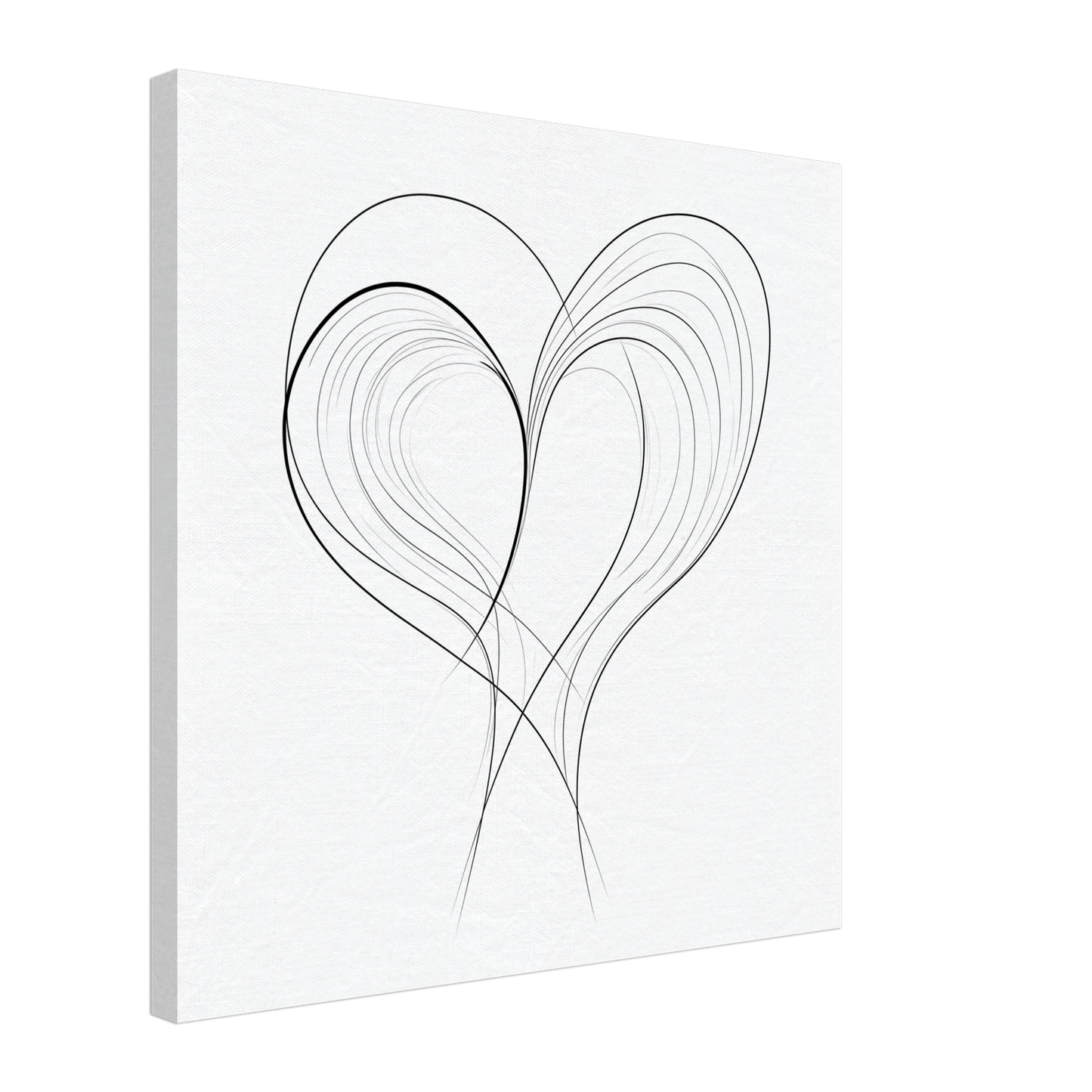 Fließende Liebe – Minimalistische Linienkunst Leinwand 50x50 cm - Pixara