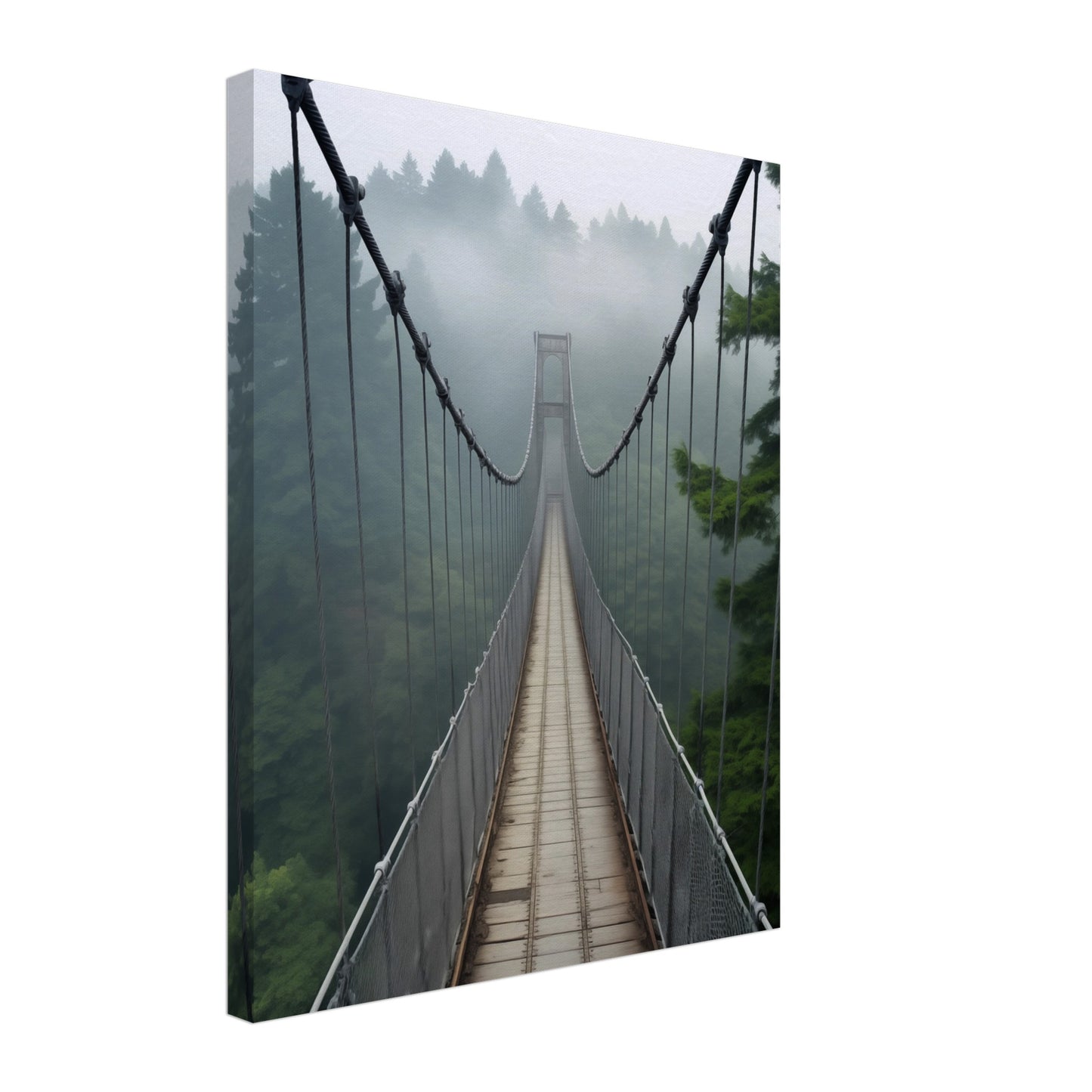 Nebelbrücke Leinwand 40x50 cm - Pixara