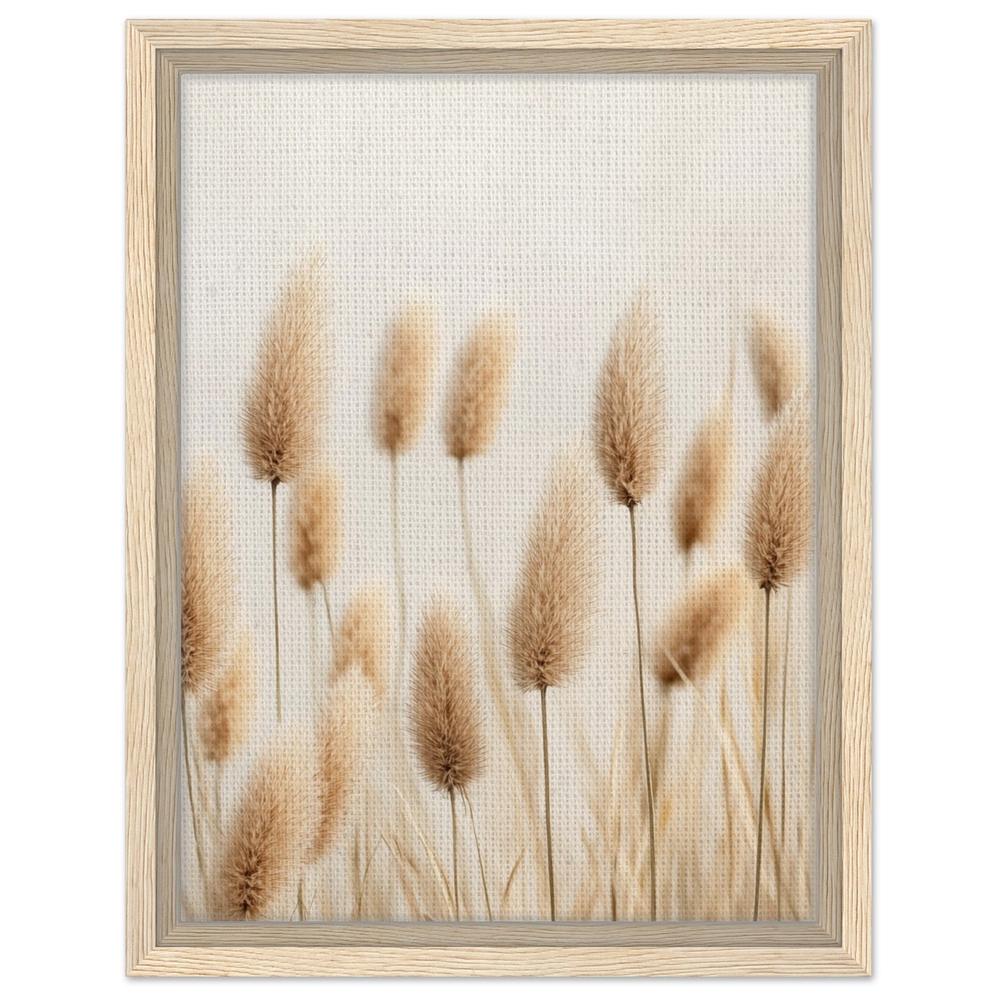 Sanfte Gräser im Sonnenlicht | Gerahmte Leinwand 30x40 cm 12x16″ Holzrahmen - Pixara