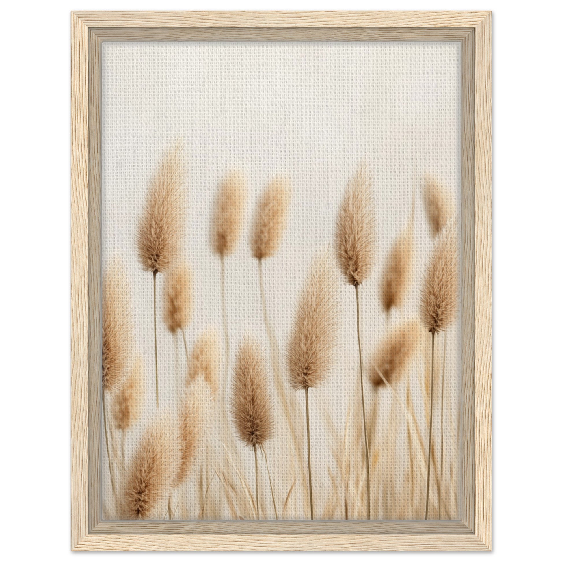 Sanfte Gräser im Sonnenlicht | Gerahmte Leinwand 30x40 cm 12x16″ Holzrahmen - Pixara