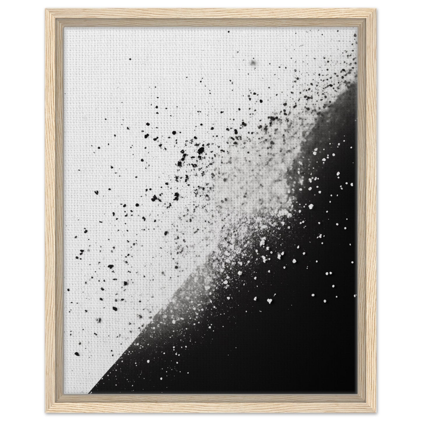 Schwarz-Weiß-Splitter 1 | Gerahmte Leinwand Holzrahmen 40x50 cm - Pixara