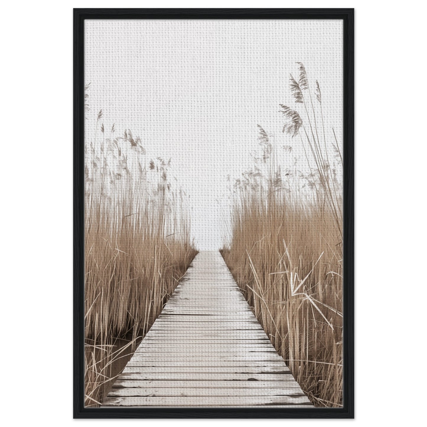 Pfad der Ruhe - Gerahmte Leinwand Schwarzer Rahmen 60x90 cm - Pixara