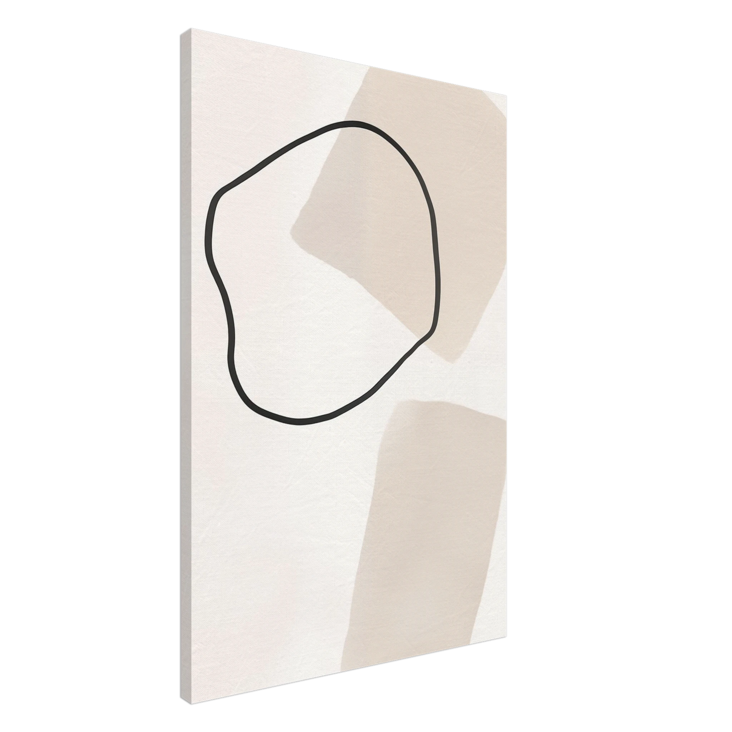 Abstrakte Balance in Beige Leinwand 60x90 cm - Pixara