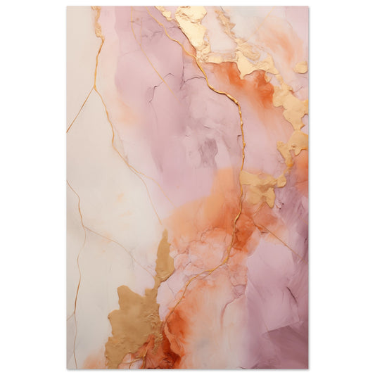 Lila-Gold Impasto Poster 60x90 cm - Pixara