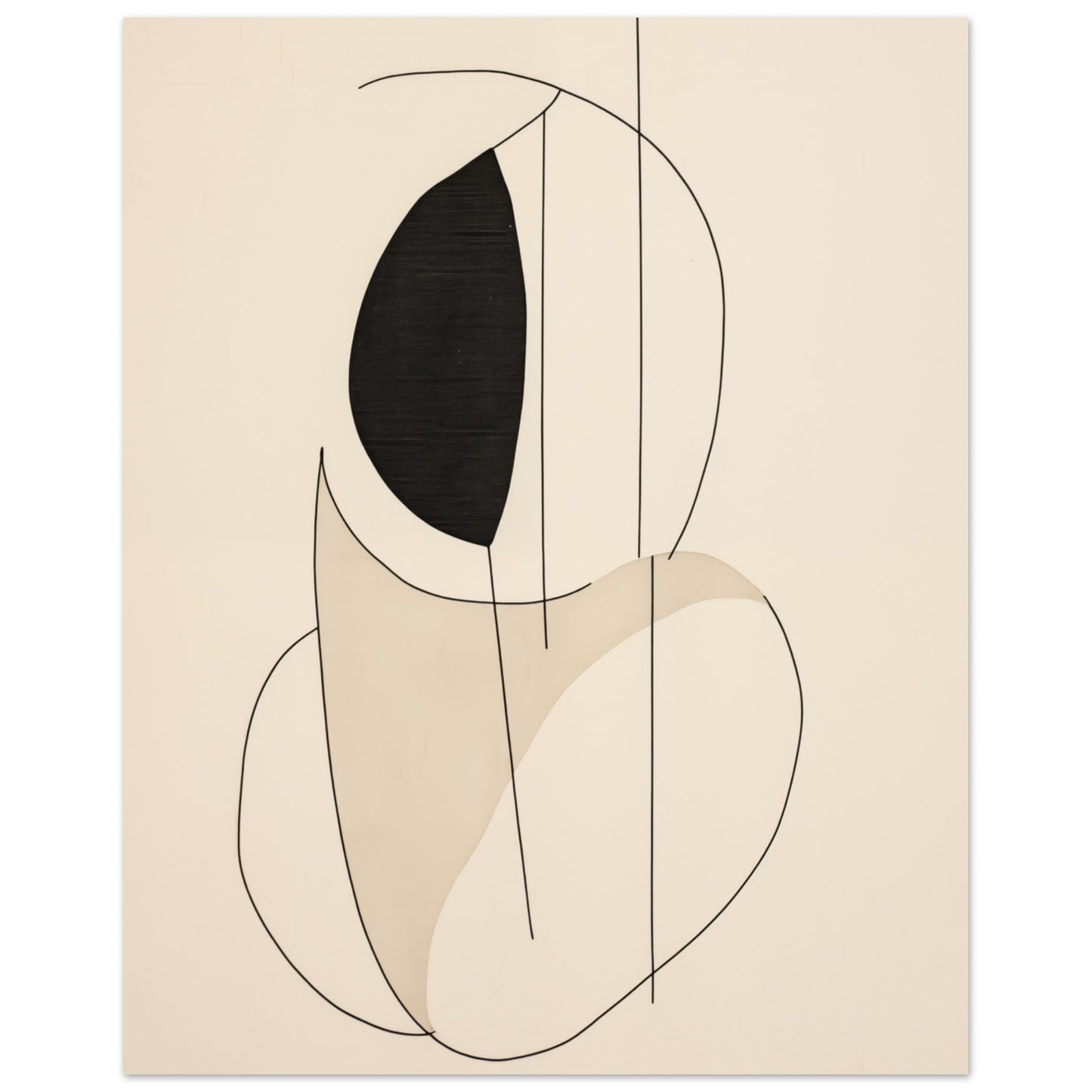 Balance der Formen – Minimalistische Linienkunst 20x25 cm - Pixara
