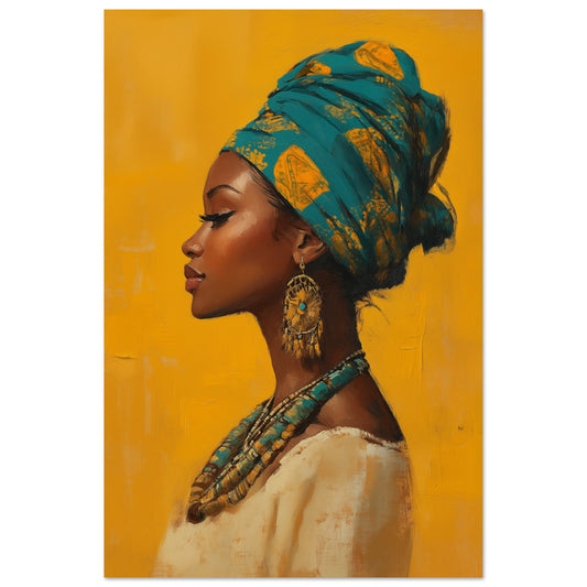 Farbenfrohe Eleganz im Profil Poster 60x90 cm - Pixara
