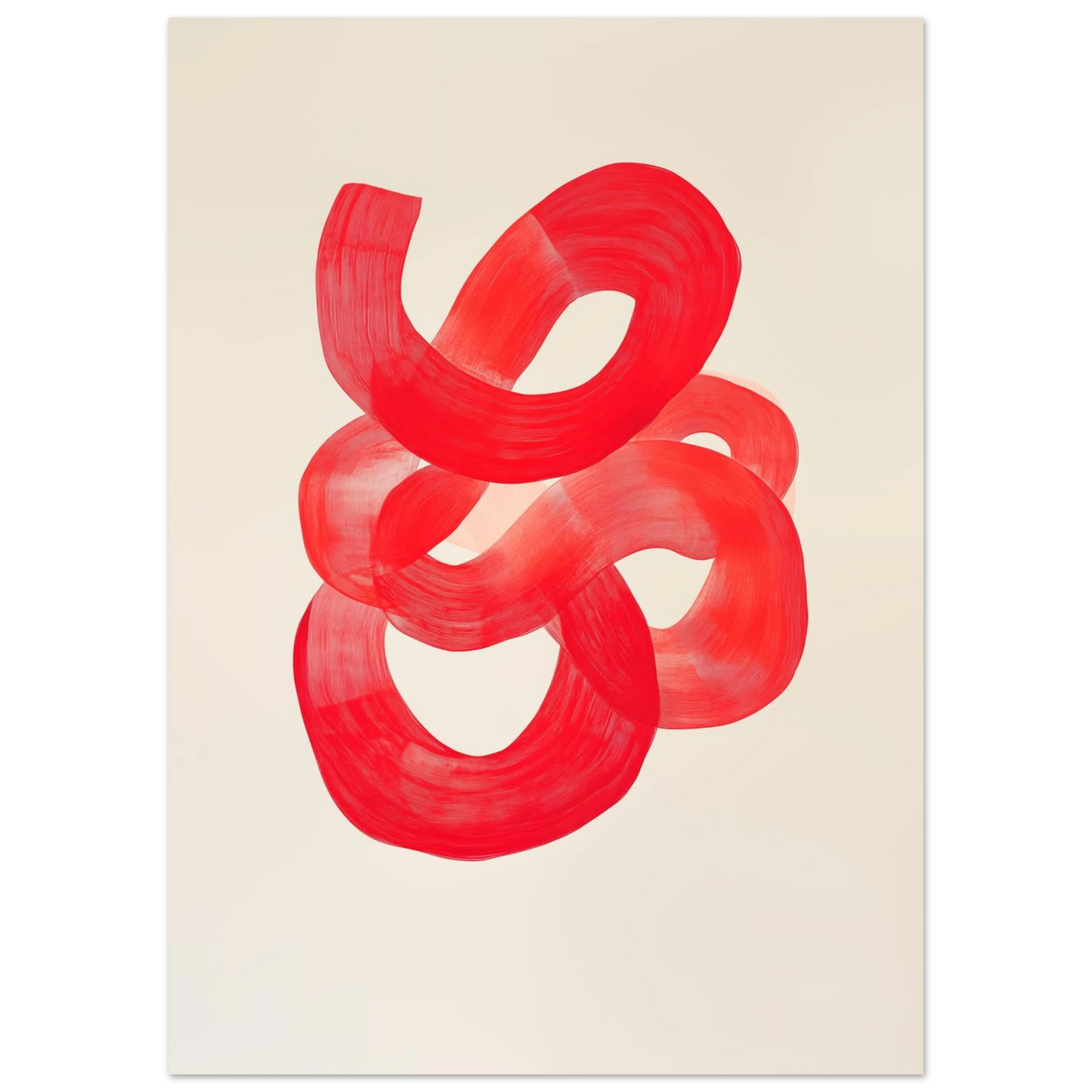 Dynamische rote Pinselstriche Poster 50x70 cm - Pixara