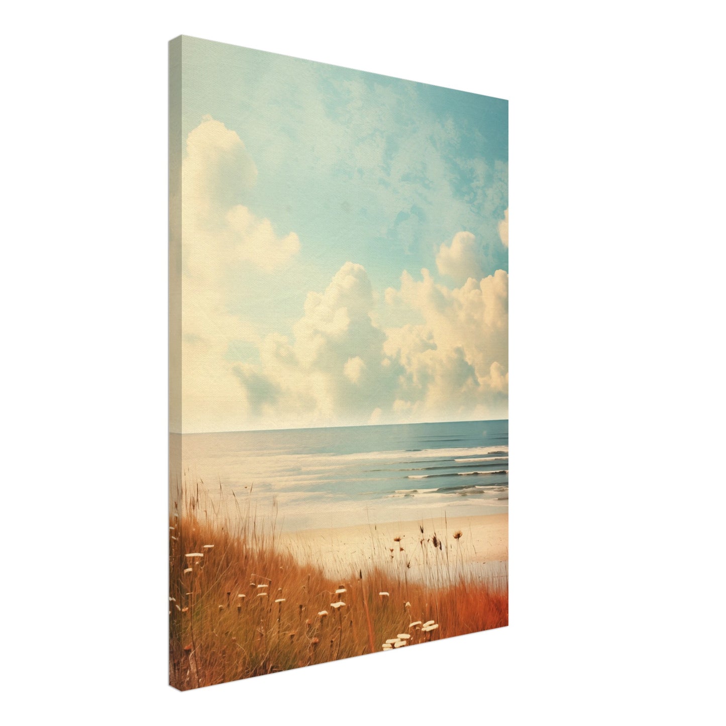 Seelandschaft in Sanftem Retro Leinwand 50x70 cm - Pixara