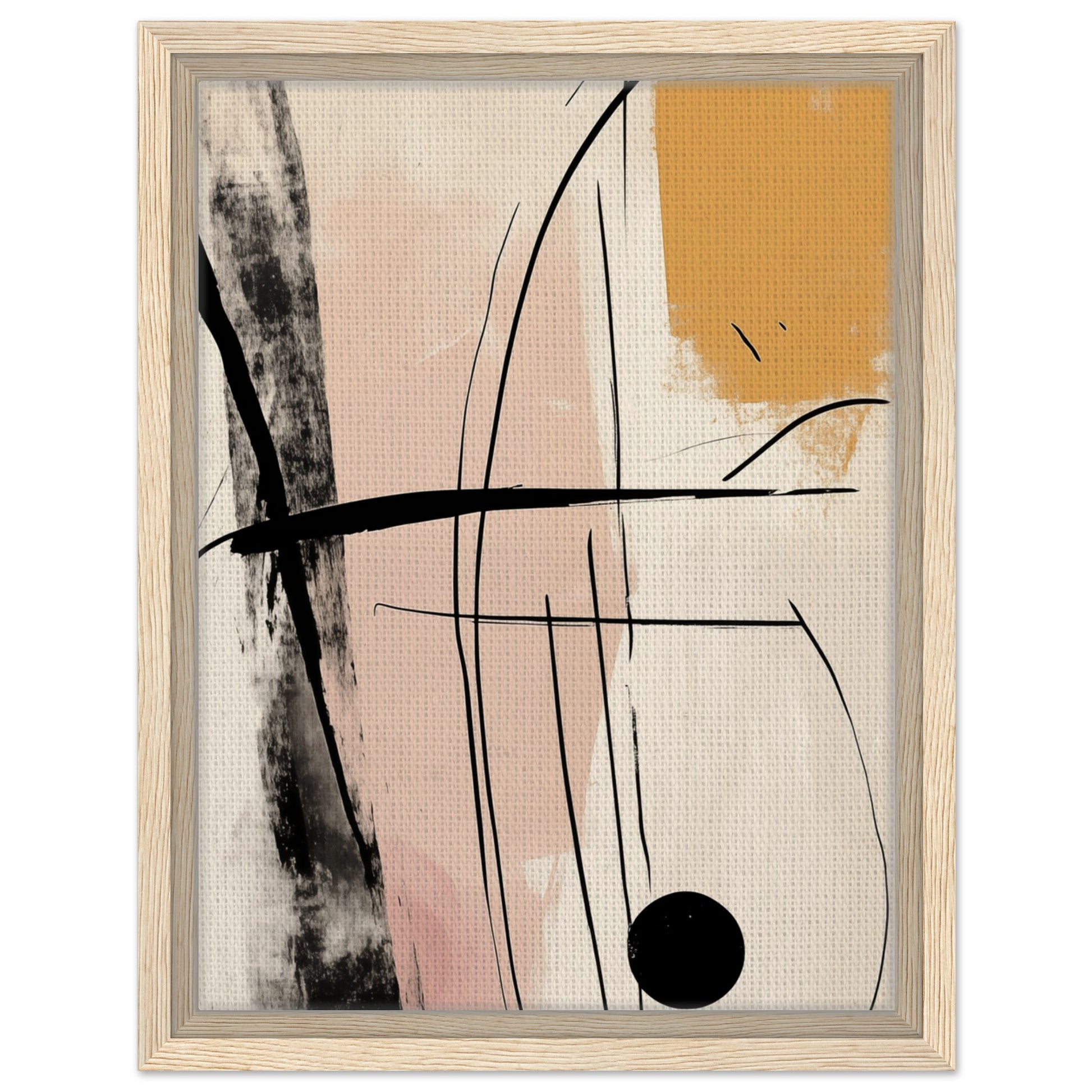 Abstrakte Linienkunst | Gerahmte Leinwand Holzrahmen 30x40 cm - Pixara