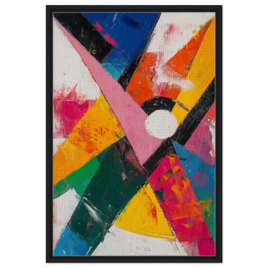 Abstraktes Farbspiel der Energie | Gerahmte Leinwand Schwarzer Rahmen 60x90 cm - Pixara