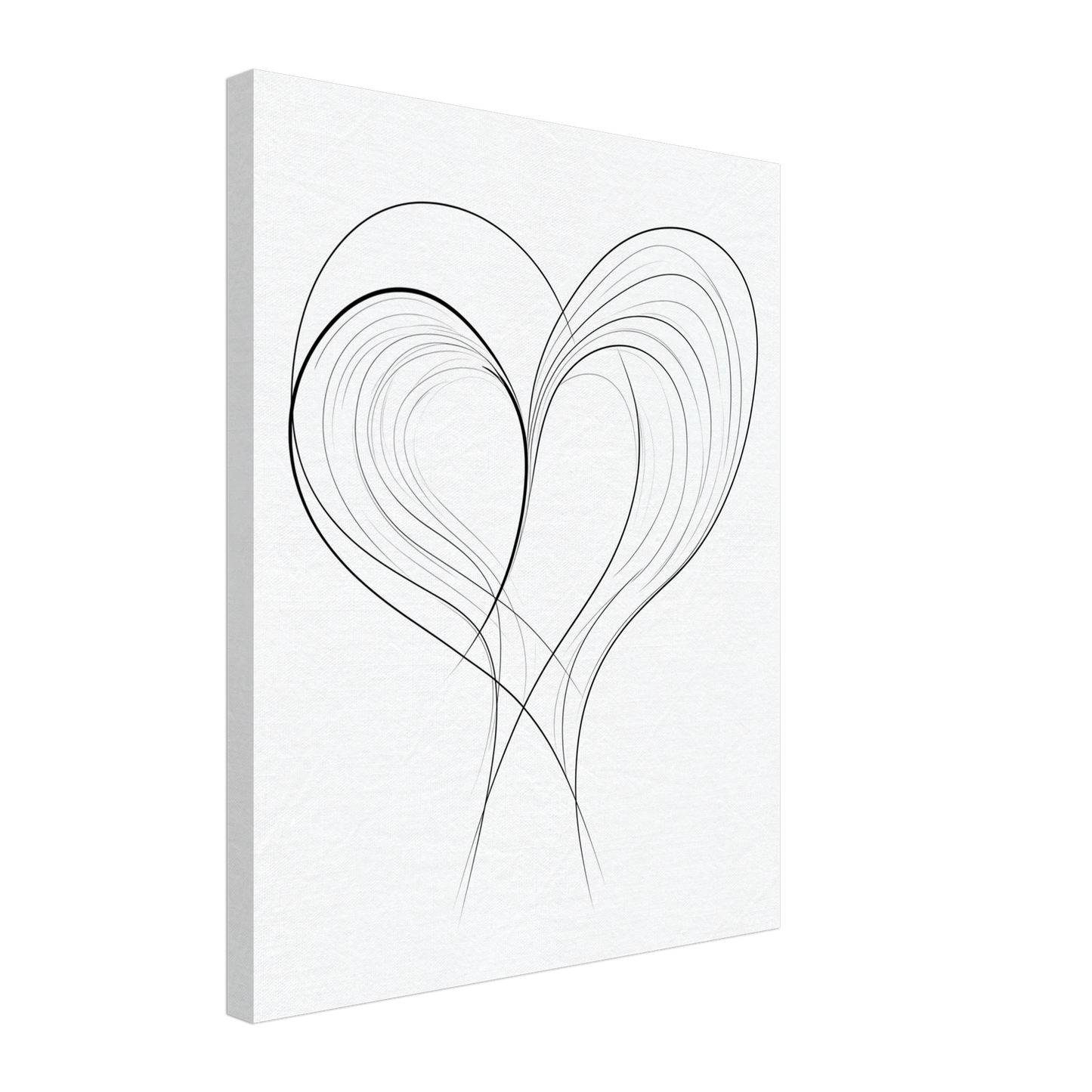 Fließende Liebe – Minimalistische Linienkunst Leinwand 40x50 cm - Pixara