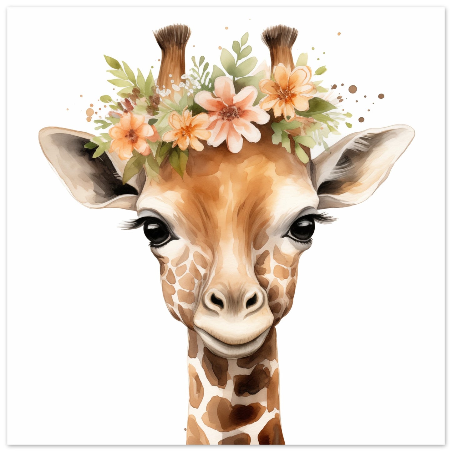 Giraffe "Giselle" Poster 50x50 cm - Pixara