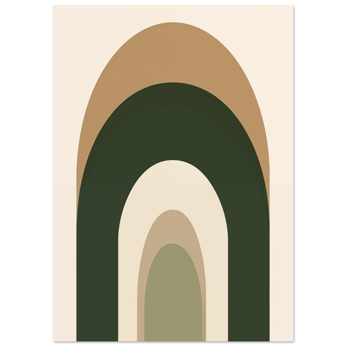 Geometrische Bögen in Naturtönen 50x70 cm - Pixara