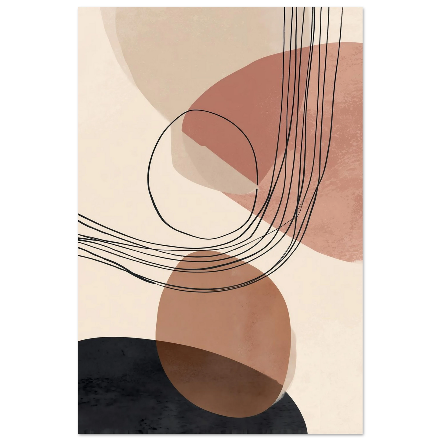 Modern Shapes II – Abstrakte Balance in warmen Tönen Poster 60x90 cm - Pixara