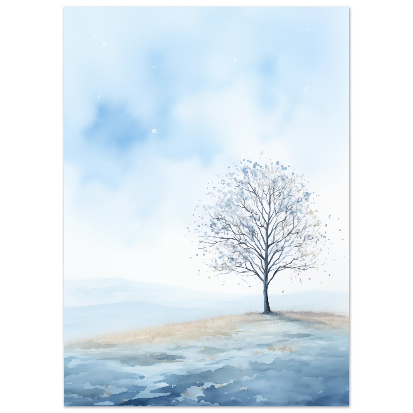 Winterbaum in Aquarell 50x70 cm - Pixara