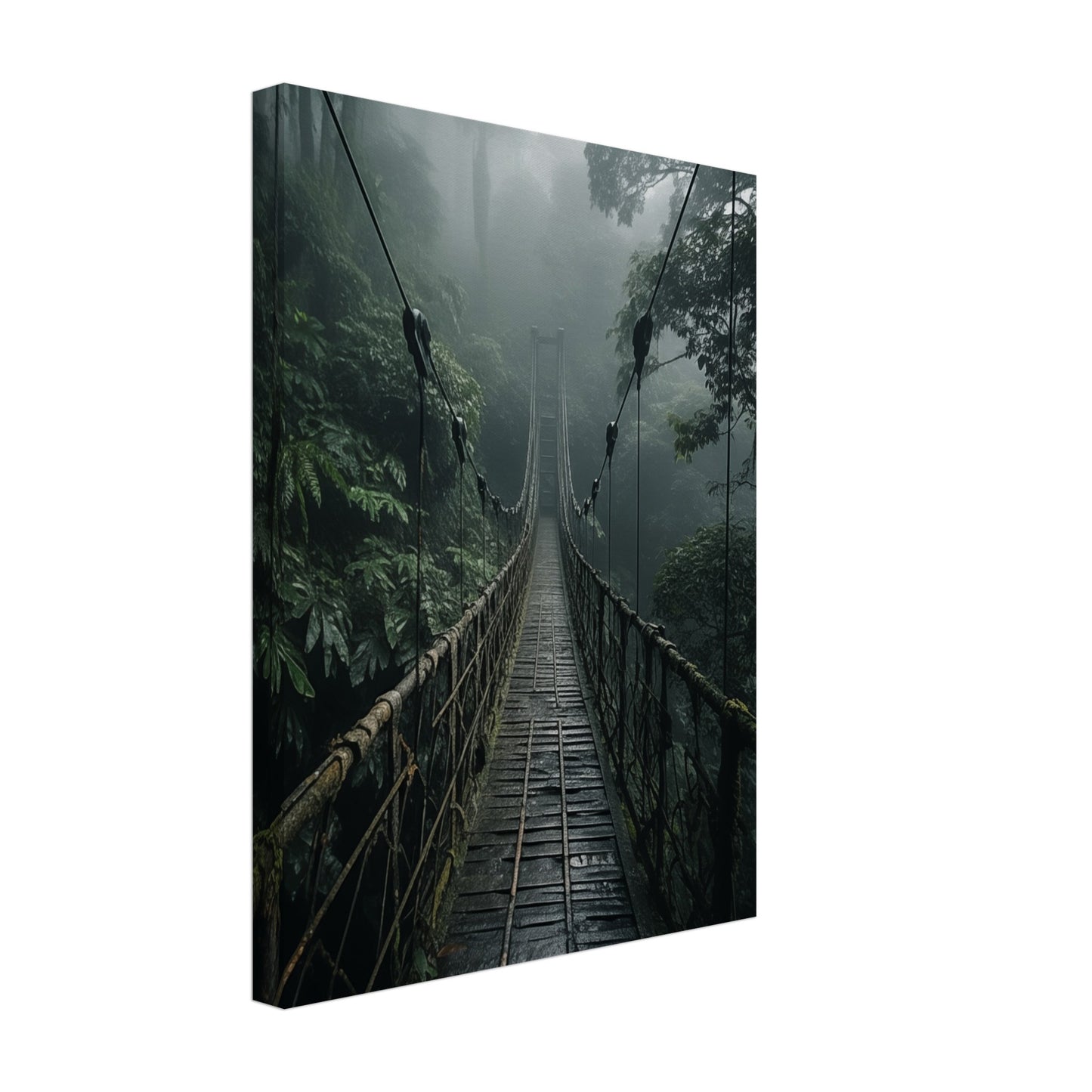 Nebelbrücke im Dschungel Leinwand 30x40 cm - Pixara