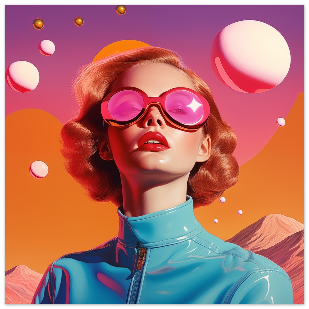 Retrofuturistische Vision 25x25 cm - Pixara