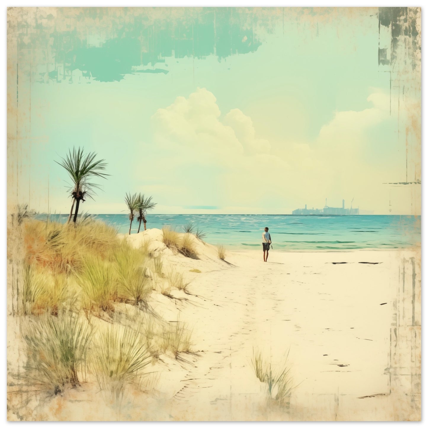 Spuren im Sand 30x30 cm - Pixara