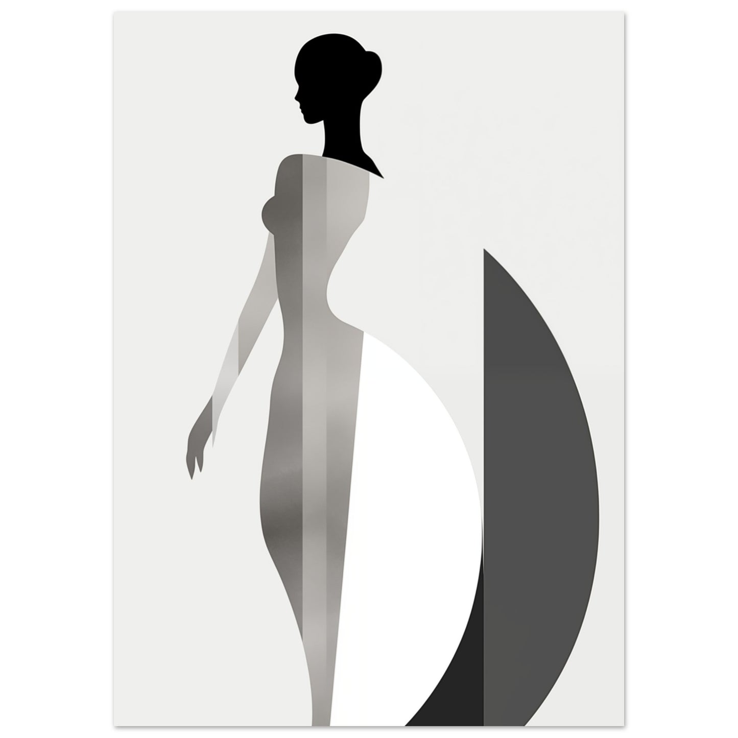 Eleganz in Grau – Die stille Anmut der Weiblichkeit 50x70 cm - Pixara
