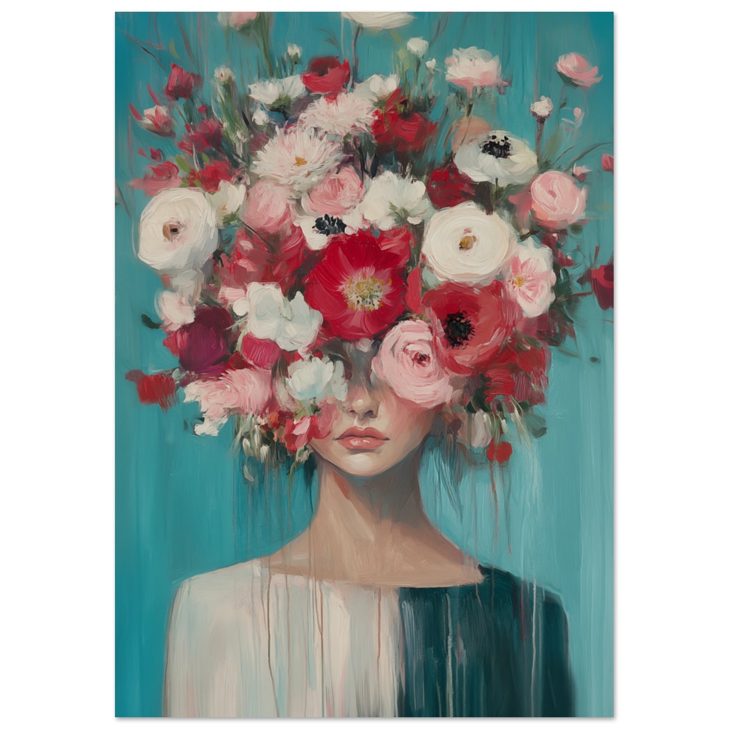 Florale Fantasie Poster A4 21x29.7 cm - Pixara