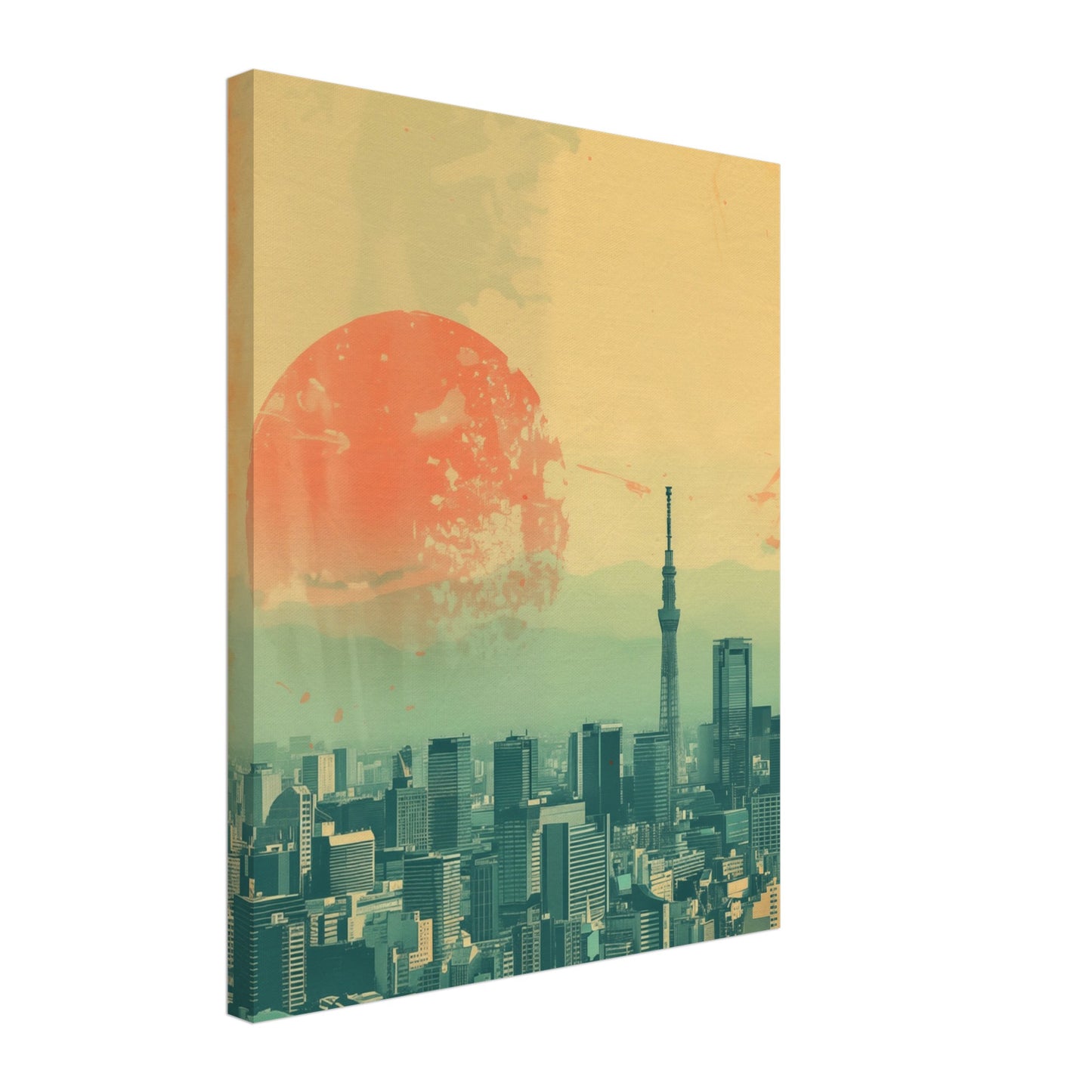 Tokyo Pastellblick Leinwand 40x50 cm - Pixara