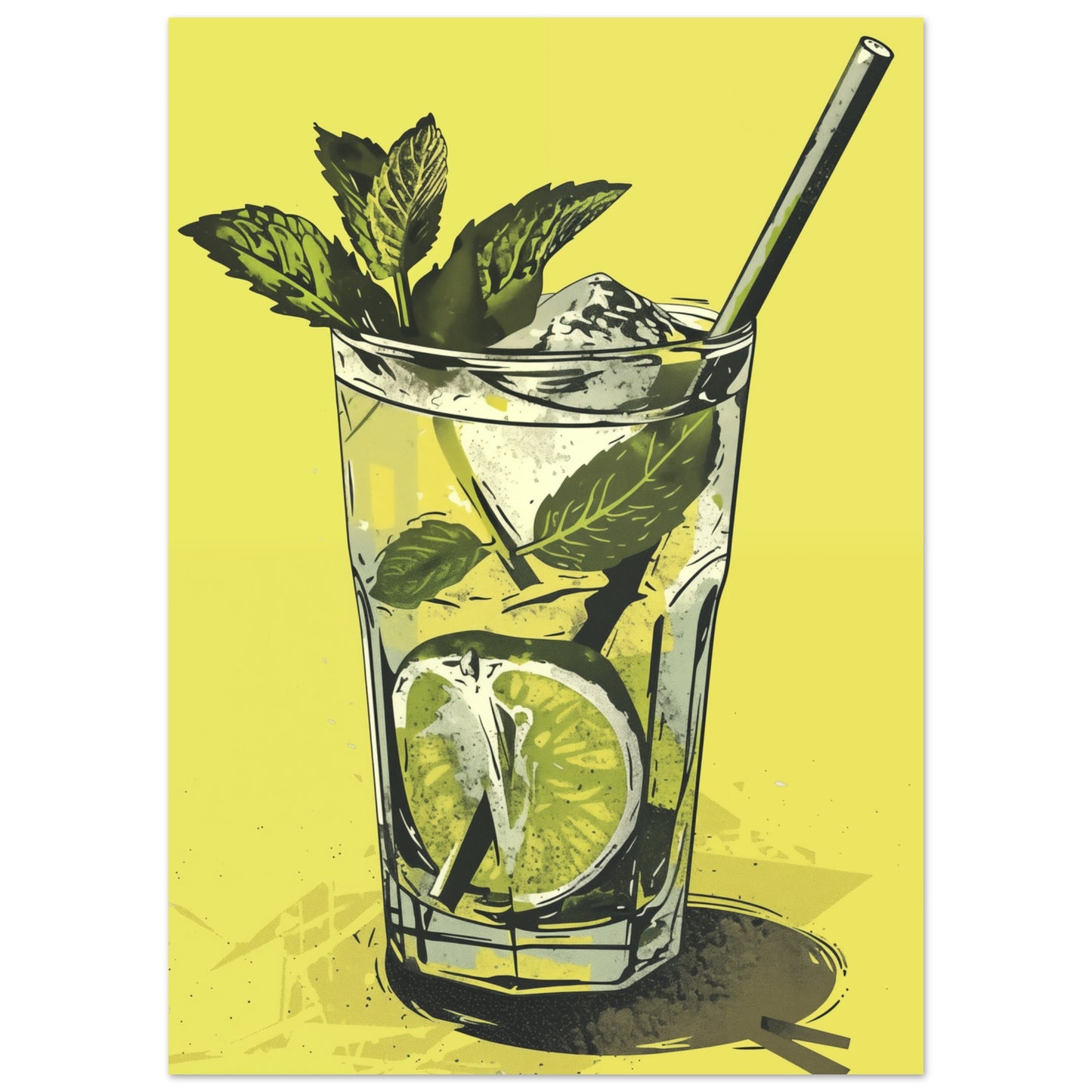 Mojito in Vintage-Stil 50x70 cm - Pixara