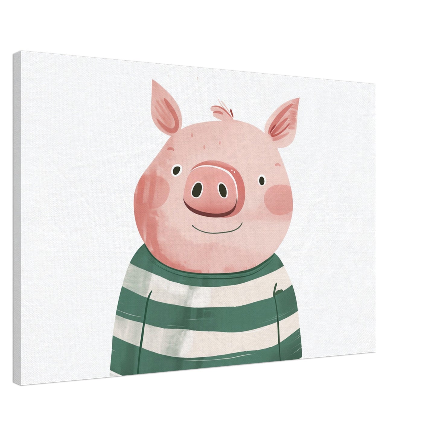 Hanky das fröhliche Schweinchen Leinwand 60x90 cm - Pixara