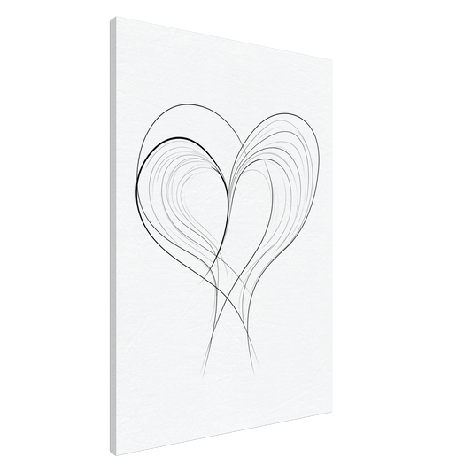 Fließende Liebe – Minimalistische Linienkunst Leinwand 70x100 cm - Pixara