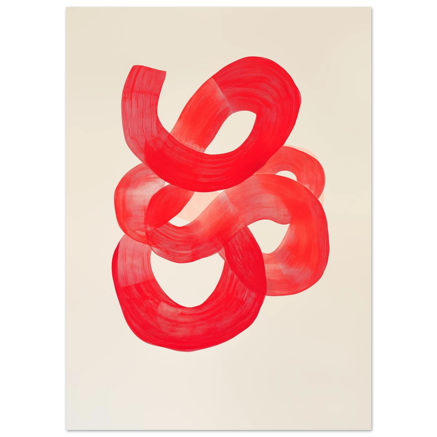 Dynamische rote Pinselstriche Poster 13x18 cm - Pixara