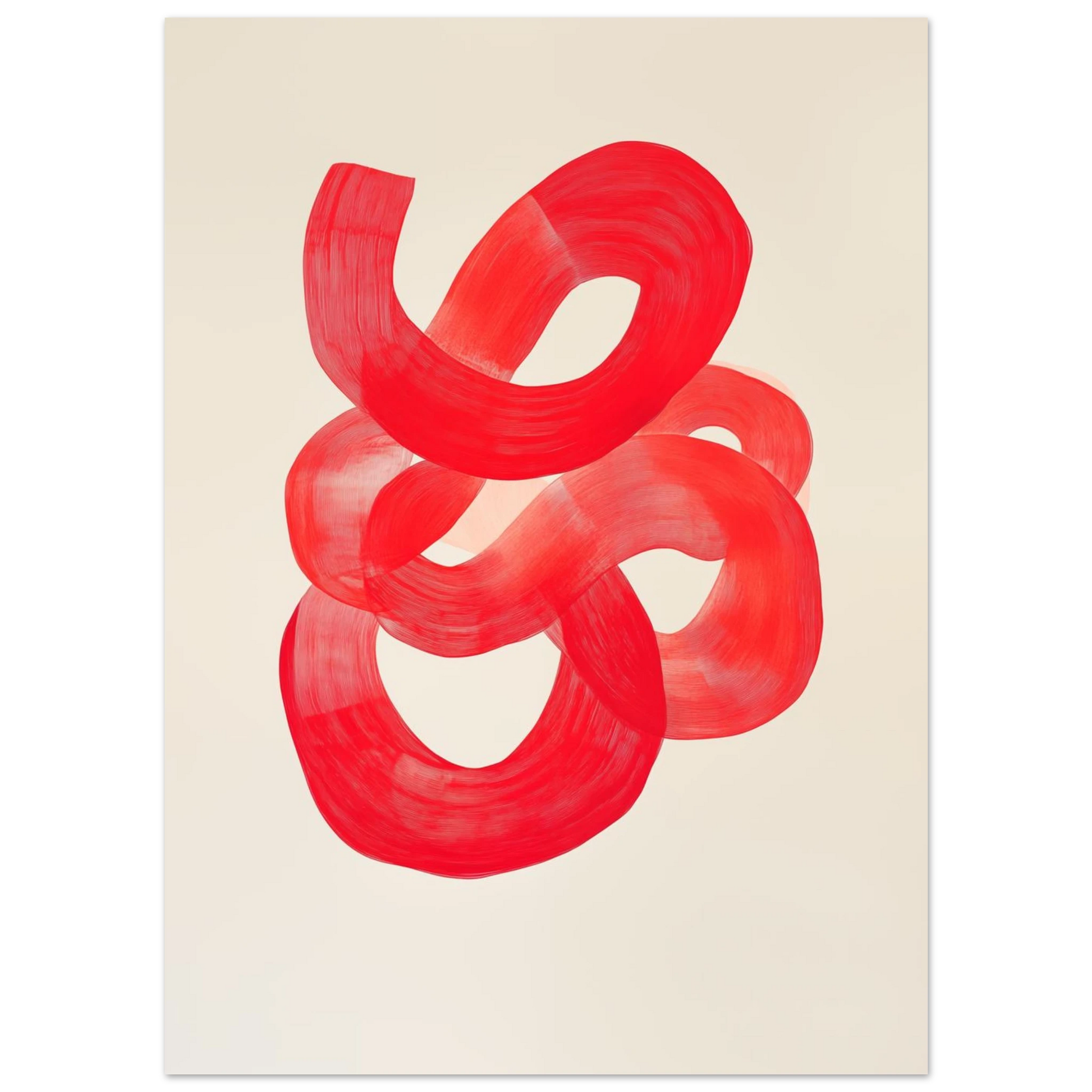 Dynamische rote Pinselstriche Poster 13x18 cm - Pixara