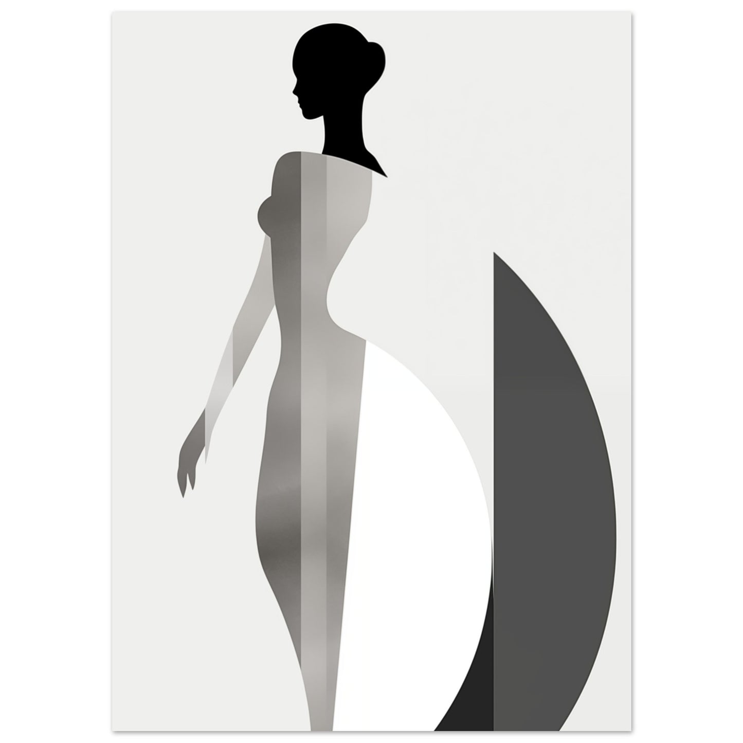 Eleganz in Grau – Die stille Anmut der Weiblichkeit 13x18 cm - Pixara