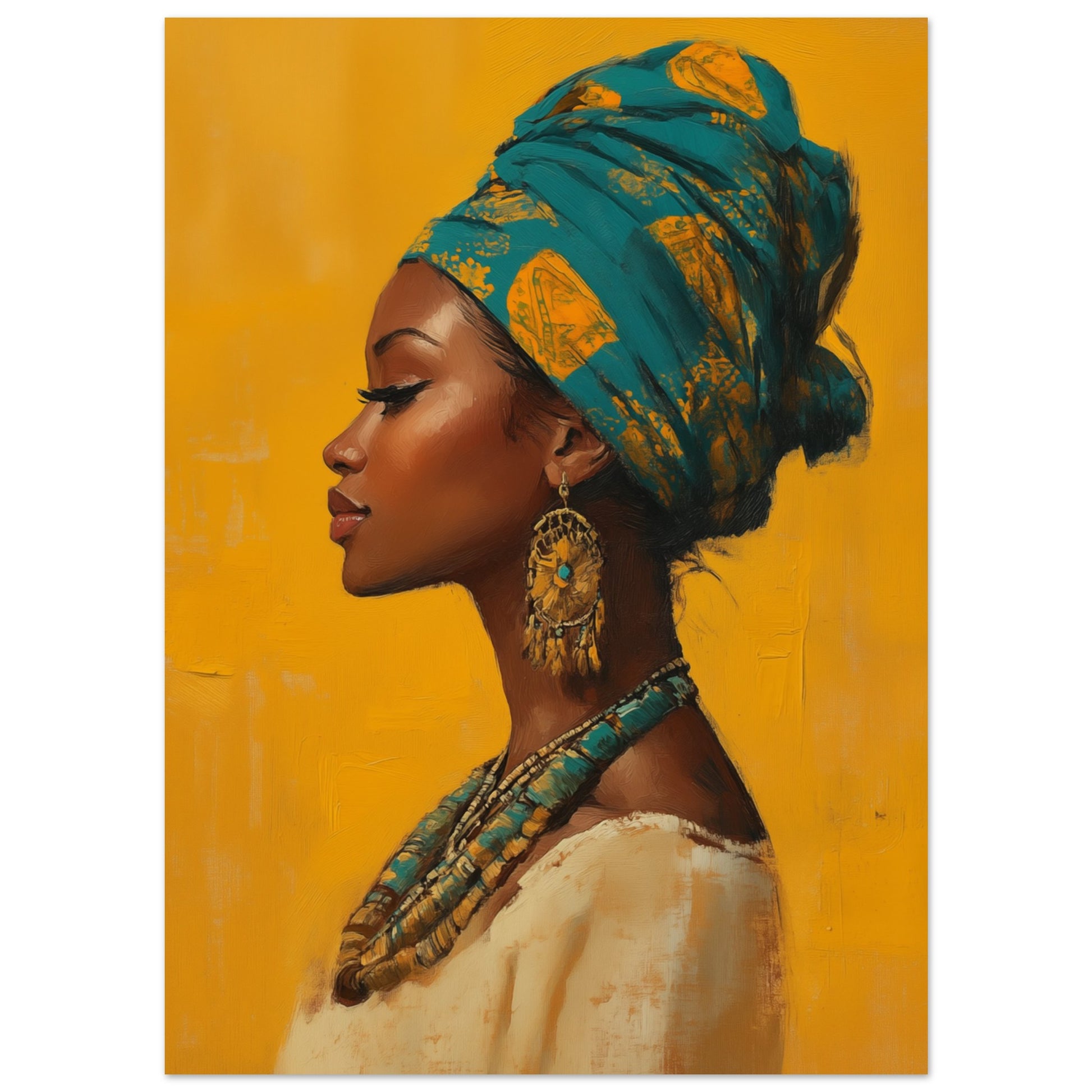 Farbenfrohe Eleganz im Profil Poster 13x18 cm - Pixara