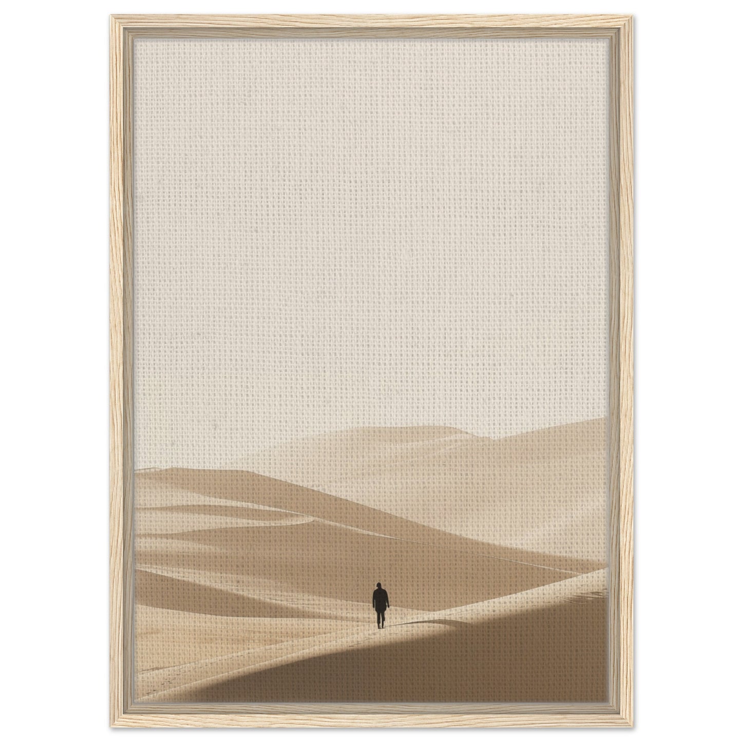 Einsamer Wanderer | Gerahmte Leinwand Holzrahmen 50x70 cm - Pixara