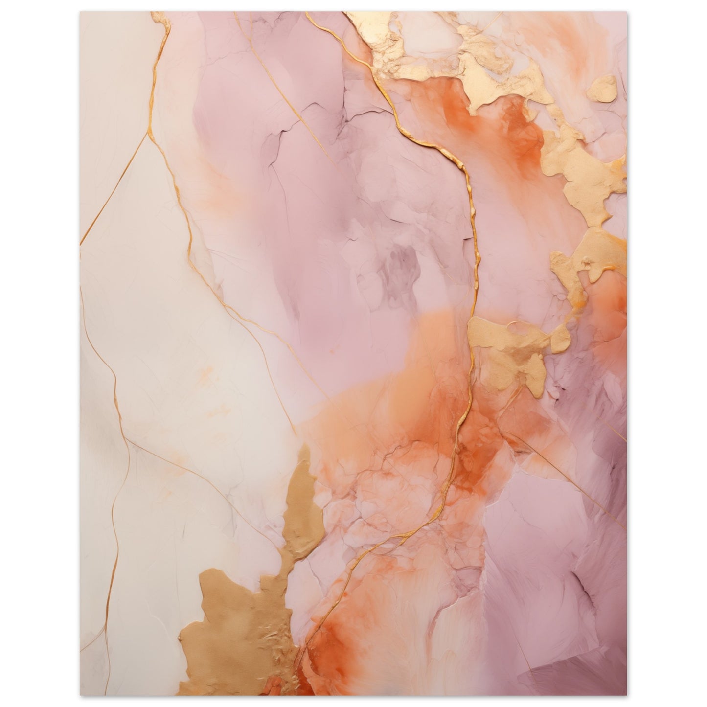 Lila-Gold Impasto Poster 20x25 cm - Pixara