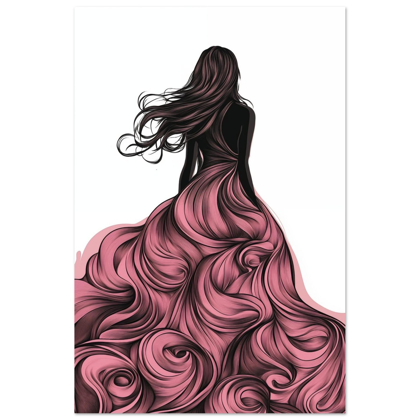 Frau im fließenden Kleid 60x90 cm - Pixara