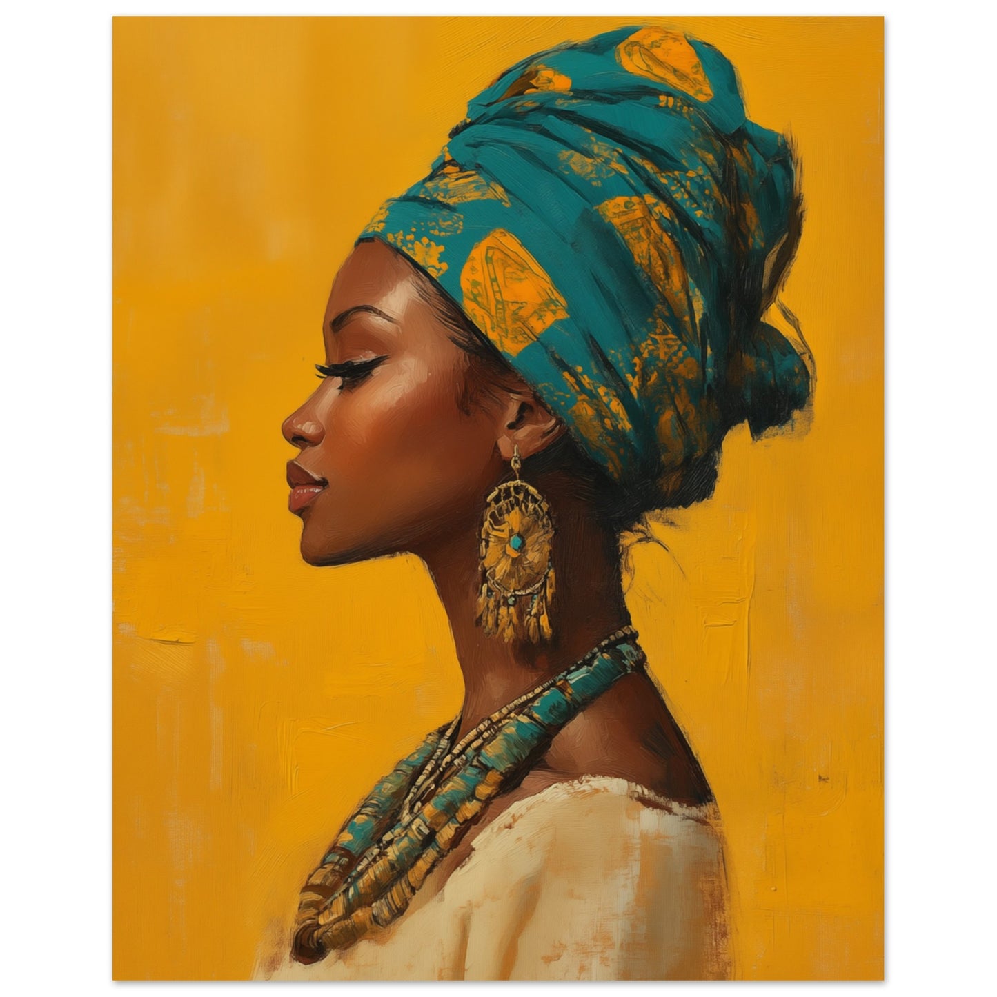 Farbenfrohe Eleganz im Profil Poster 40x50 cm - Pixara