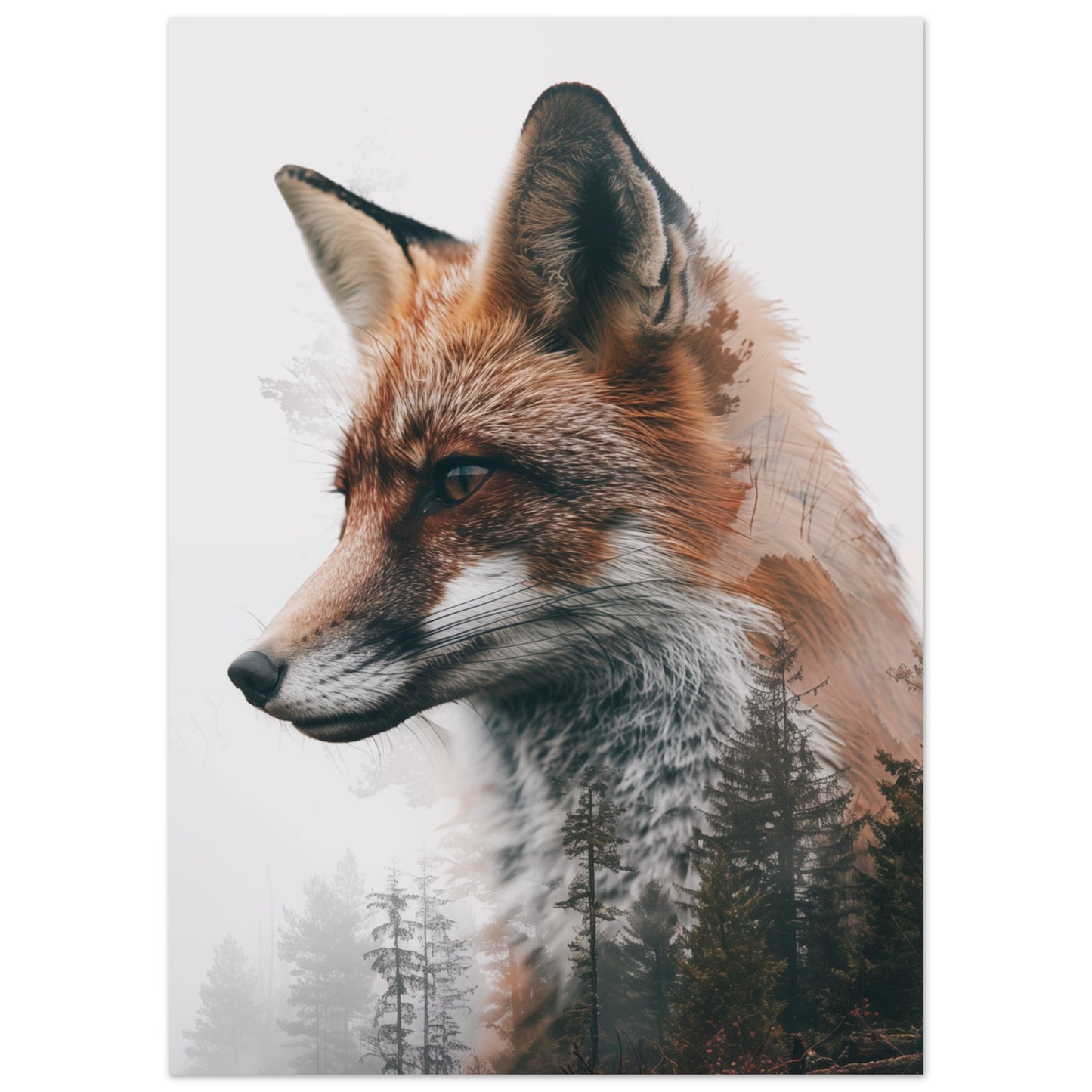 Fuchs im Nebelwald 50x70 cm - Pixara