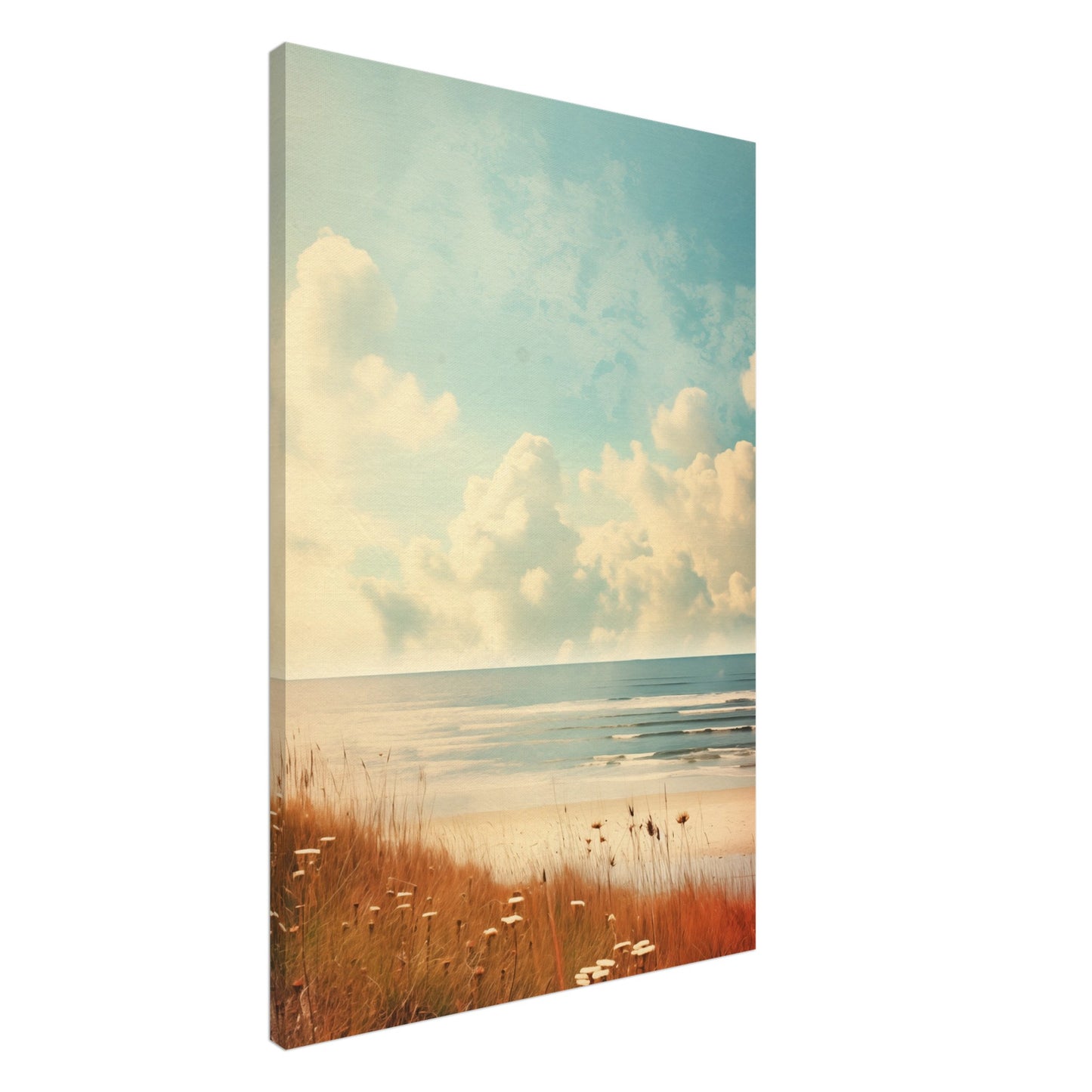 Seelandschaft in Sanftem Retro Leinwand 60x90 cm - Pixara
