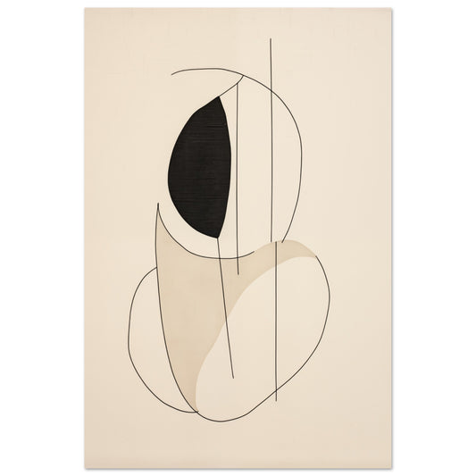 Balance der Formen – Minimalistische Linienkunst 60x90 cm - Pixara
