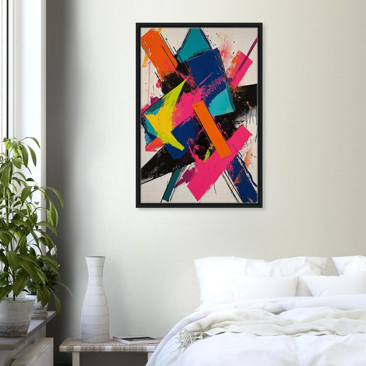 Abstrakte Explosion der Farben | Gerahmte Leinwand - Pixara