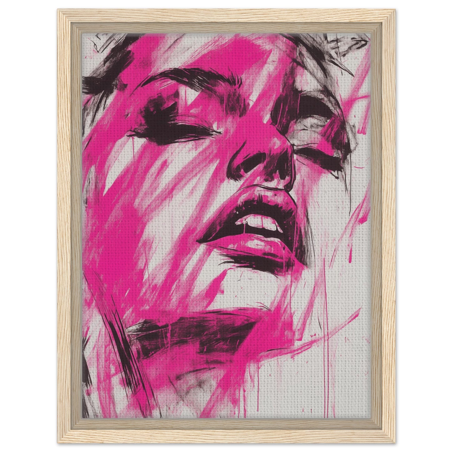 Fuchsia-Explosion | Gerahmte Leinwand Holzrahmen 30x40 cm - Pixara