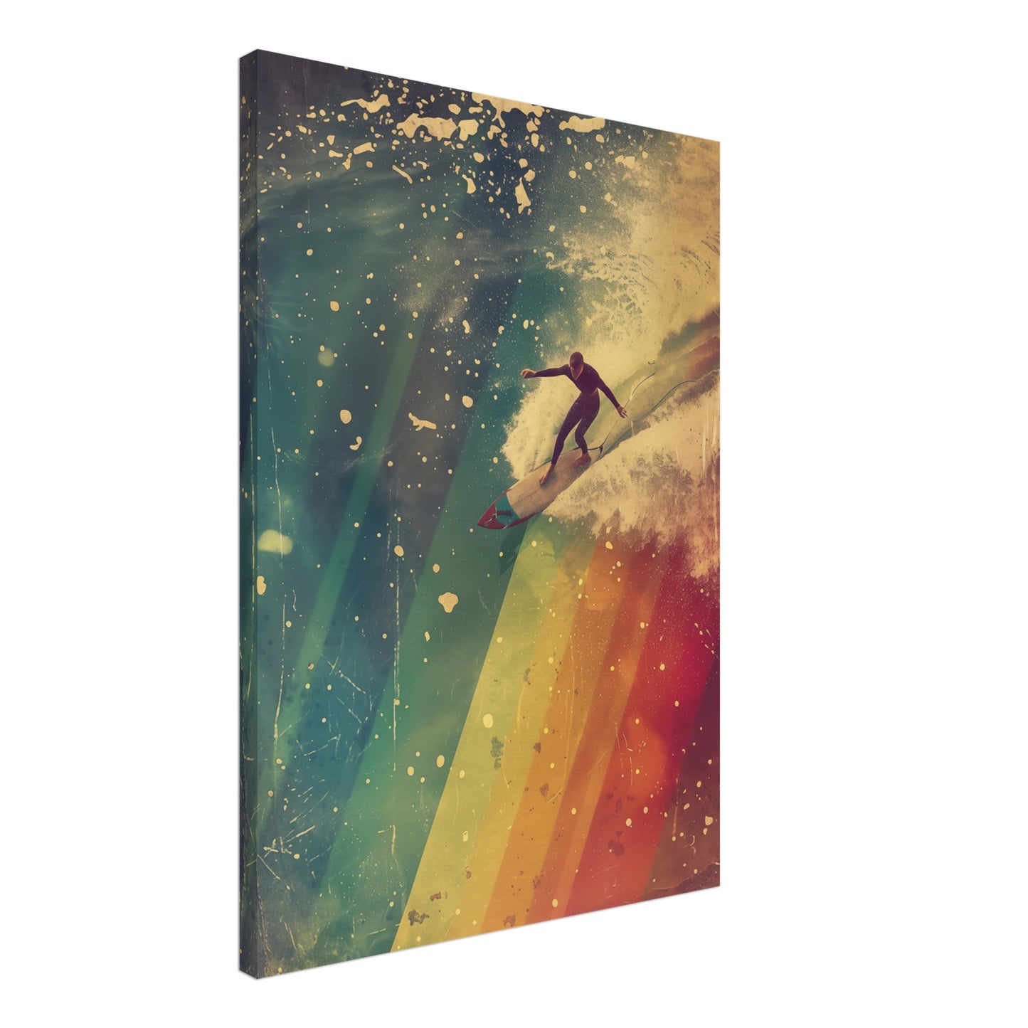 Regenbogensurfer Leinwand 50x70 cm - Pixara