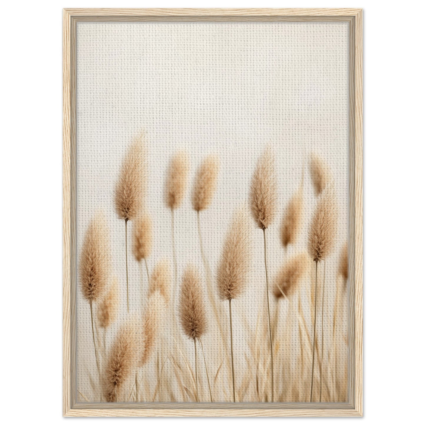 Sanfte Gräser im Sonnenlicht | Gerahmte Leinwand 50x70 cm 20x28″ Holzrahmen - Pixara