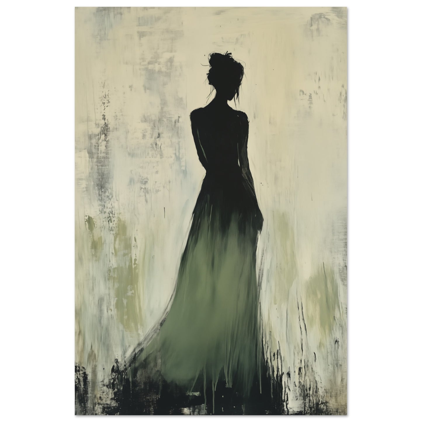 Verborgene Eleganz – Silhouette im abstrakten Stil 60x90 cm - Pixara