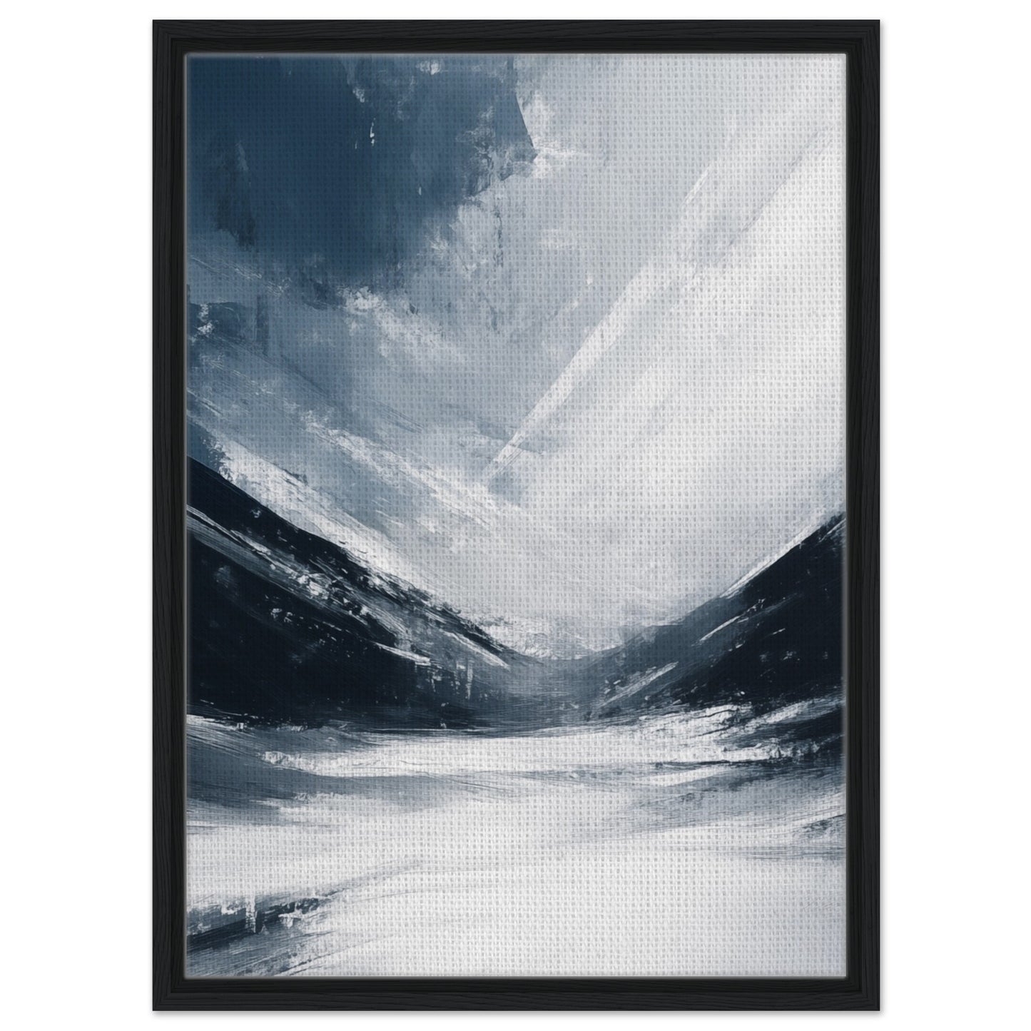 Gefrorene Passage | Gerahmte Leinwand Schwarzer Rahmen 50x70 cm - Pixara