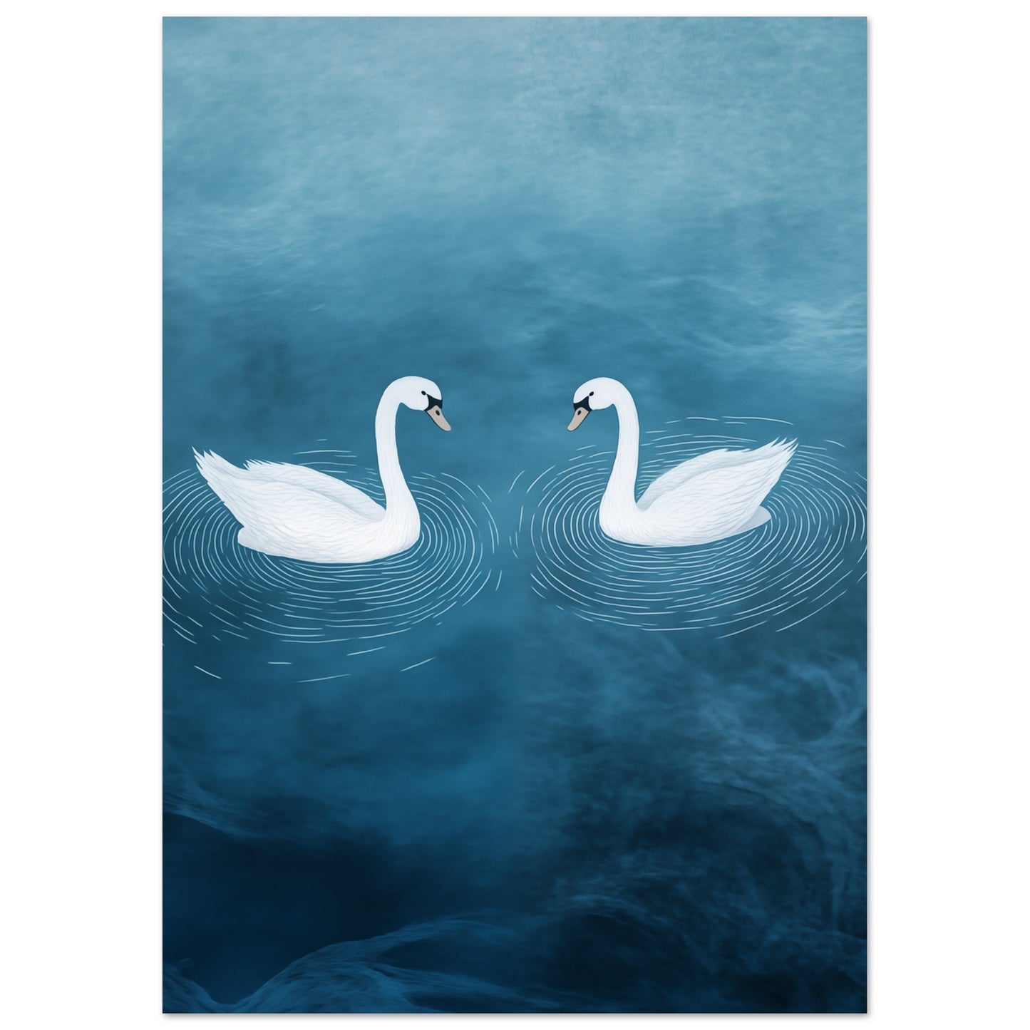 Zweisamkeit auf stillem Wasser DIN A4 21x29.7 cm - Pixara