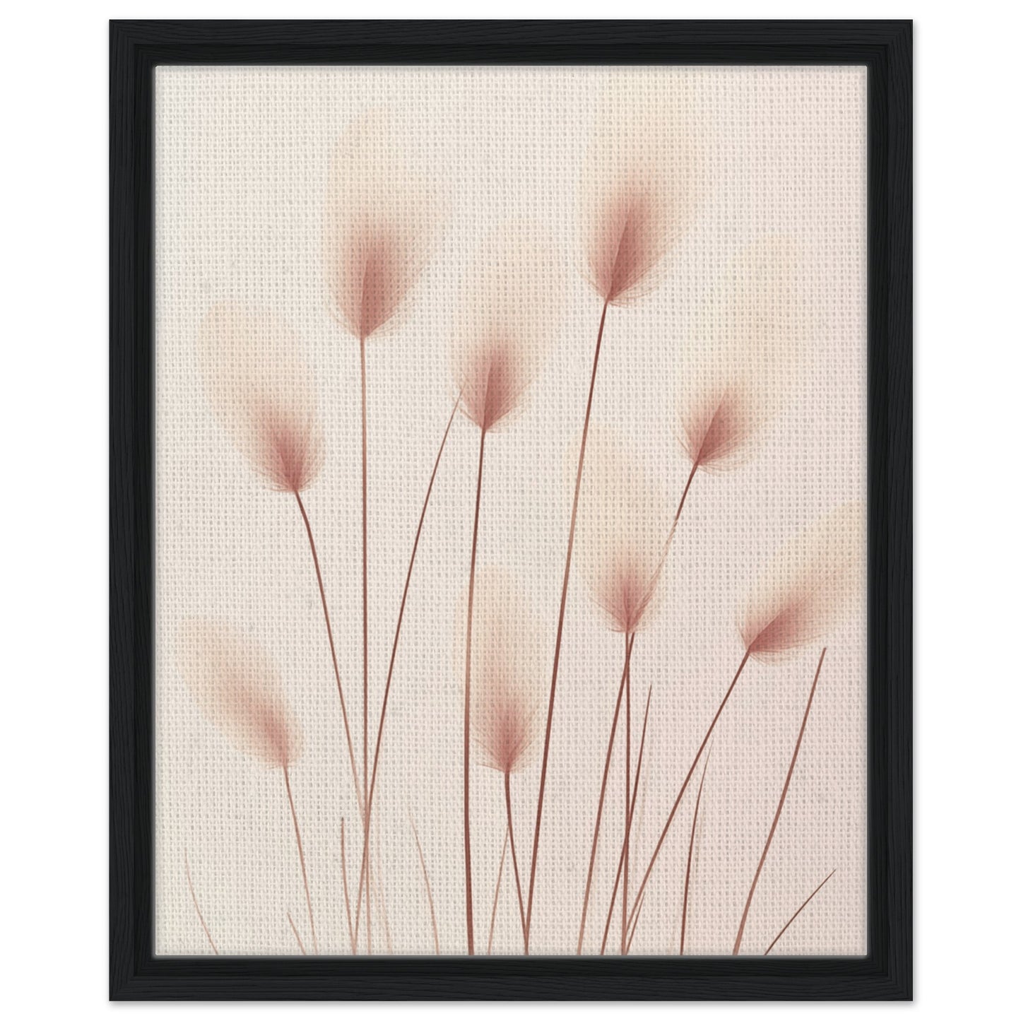 Zarte Bunny Tails | Gerahmte Leinwand 40x50 cm 16x20″ Schwarzer Rahmen - Pixara