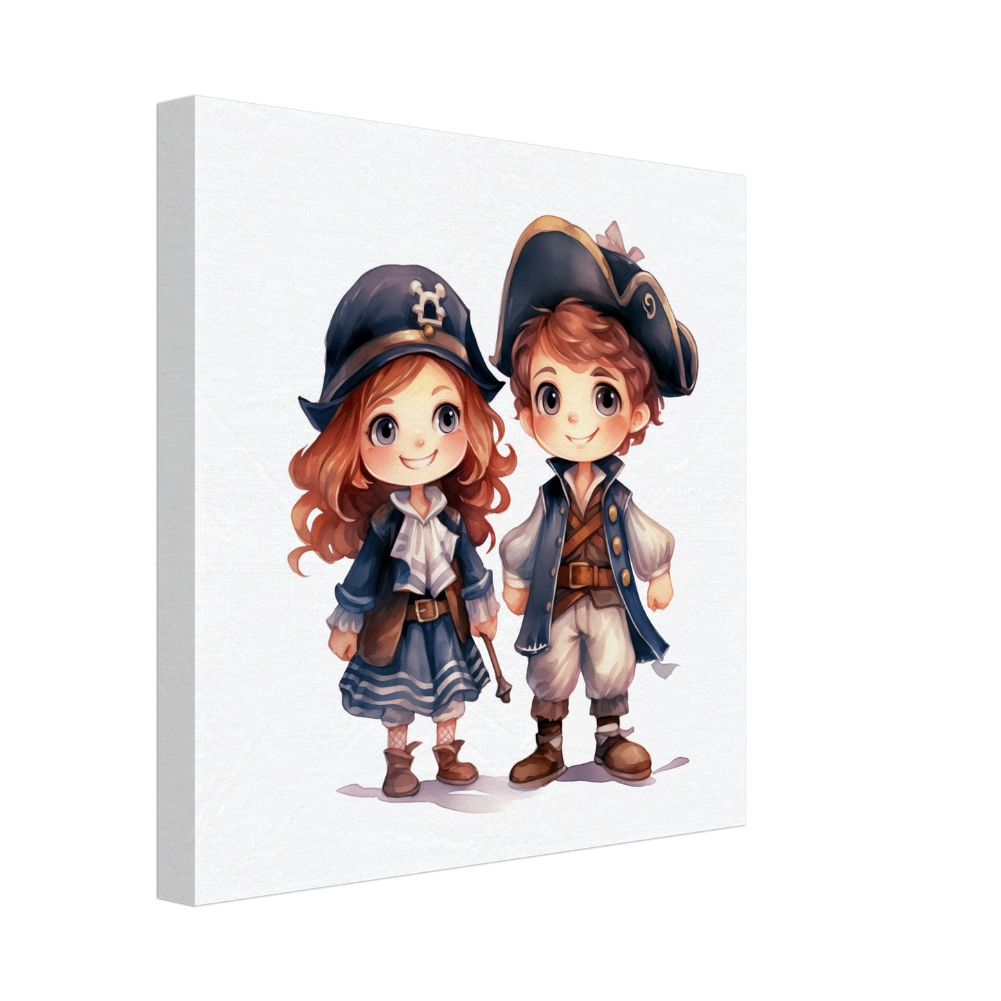 Kapitänin Clara und Erster Maat Max Leinwand 30x30 cm - Pixara
