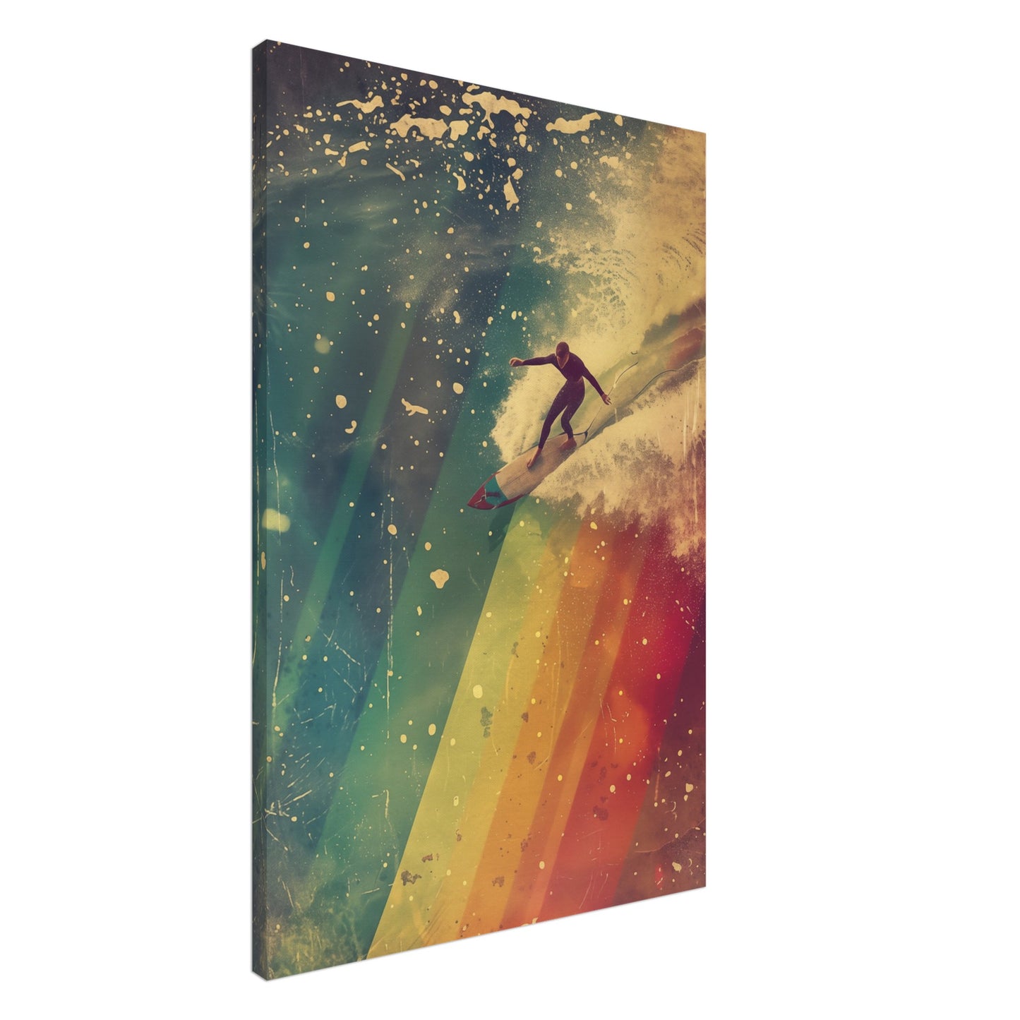 Regenbogensurfer Leinwand 60x90 cm - Pixara