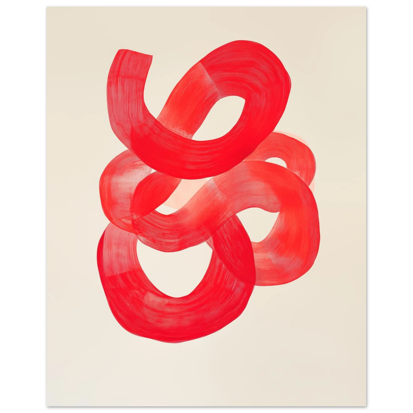 Dynamische rote Pinselstriche Poster 20x25 cm - Pixara